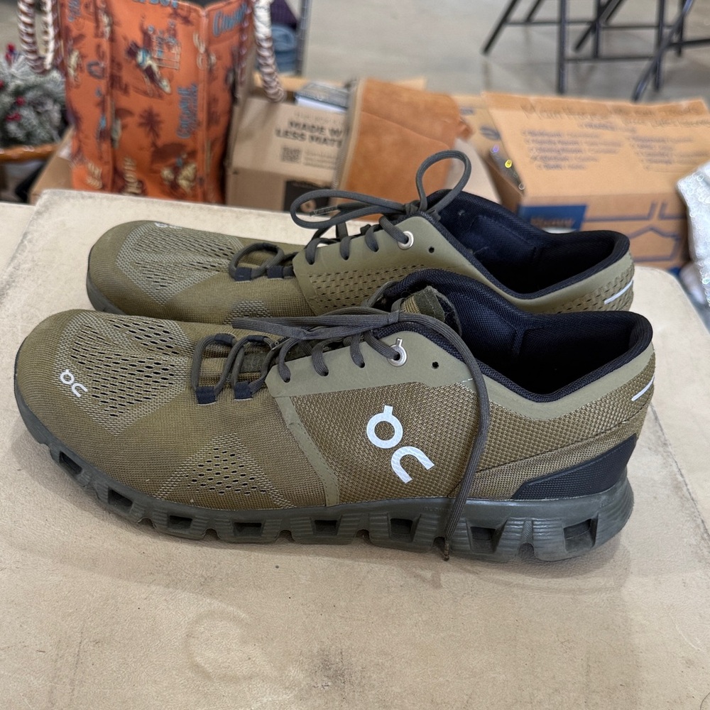 On Running Cloud X Men's Khaki Athletic Shoes - Picture 4 of 5